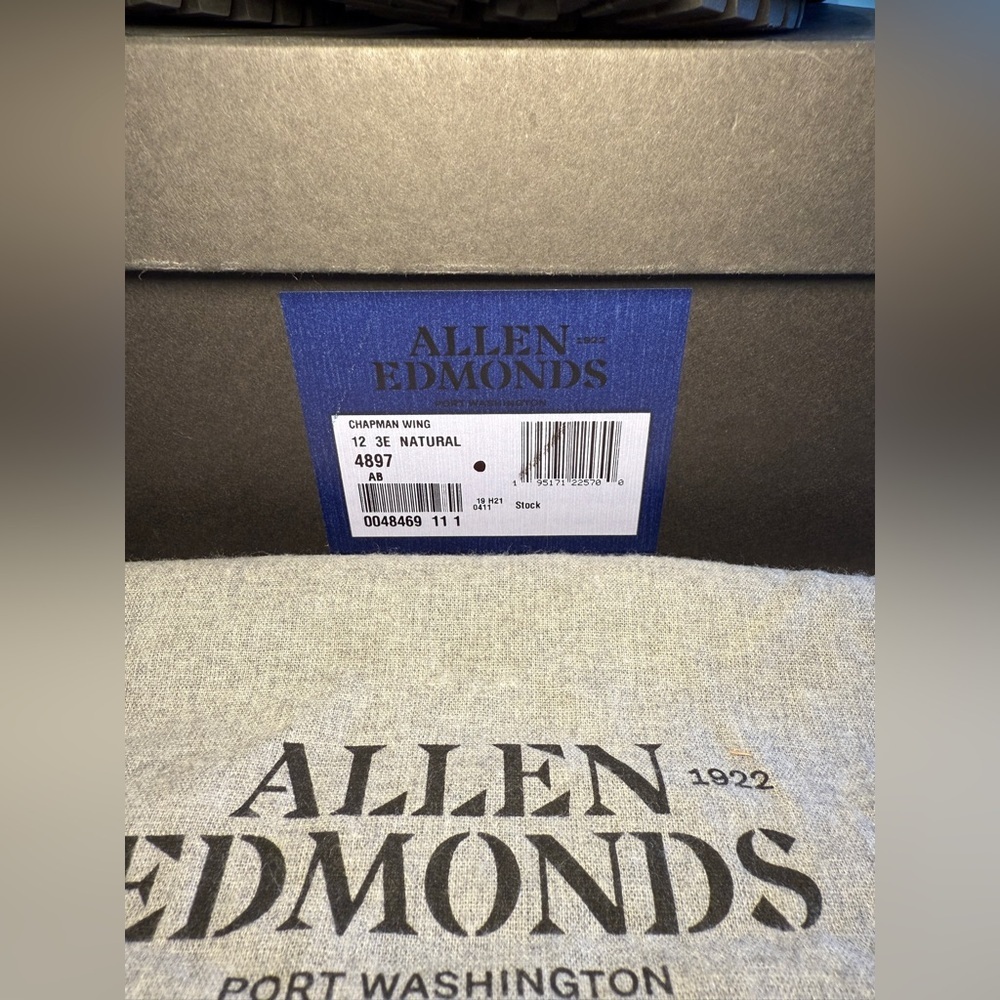 ALLEN EDMONDS - Chapman Weatherproof Wingtip Boot - Men’s Size 12 Wide - NWT - Picture 3 of 16
